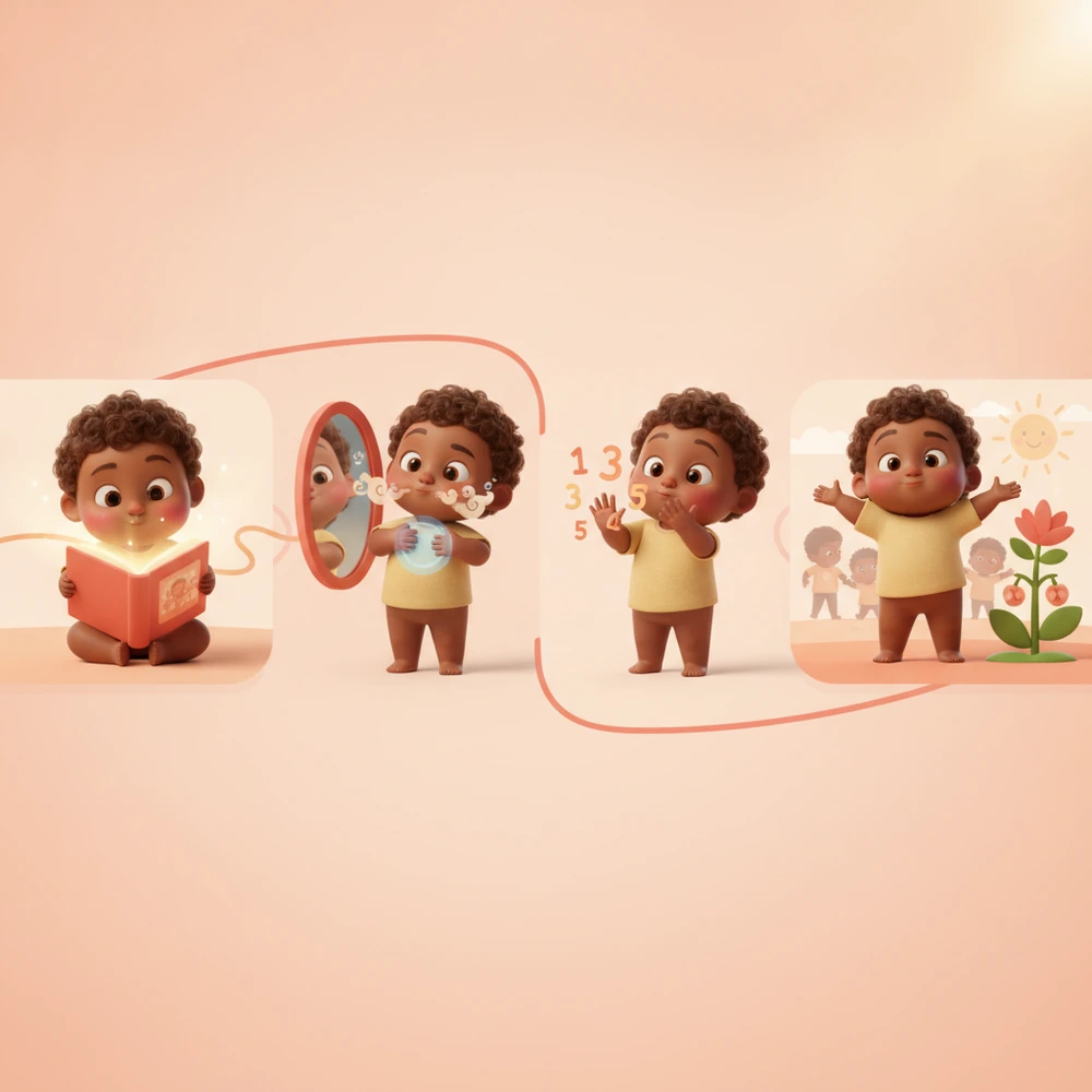 Steps for using a social story to develop self-management skills.