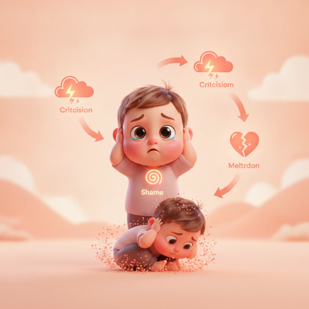 Infographic showing the emotional cycle of RSD.