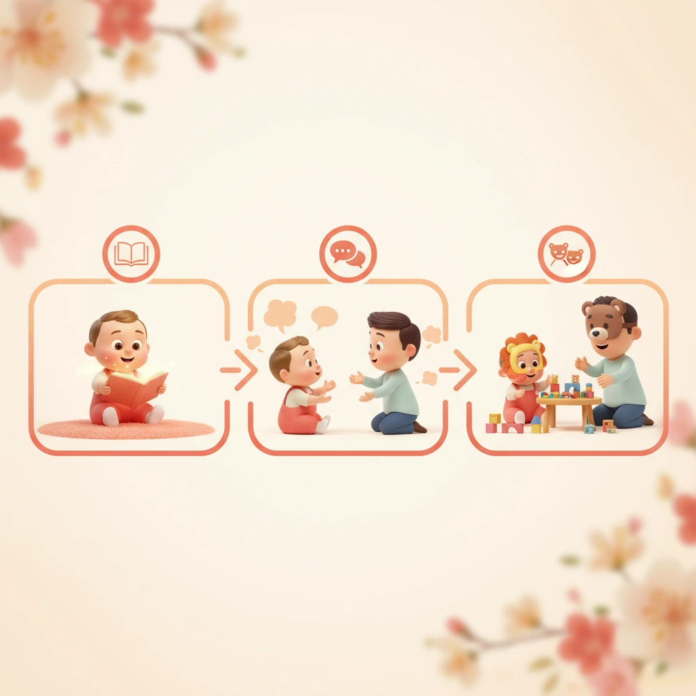 Infographic of introducing social story steps.