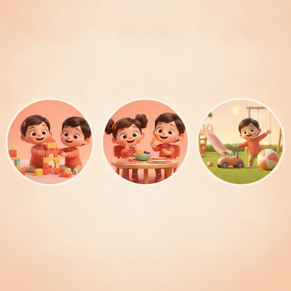 Visual schedule for a playdate, illustrating structured social interaction.