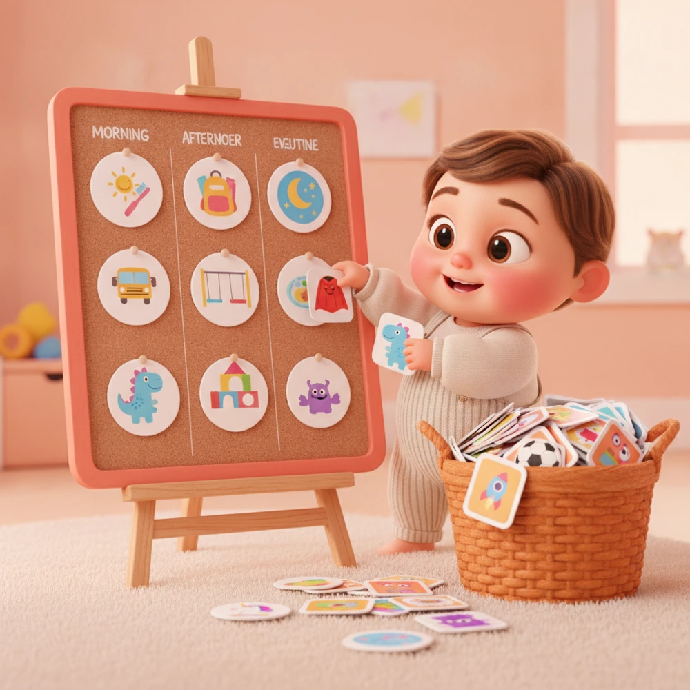 Infographic on personalizing a visual schedule for children.