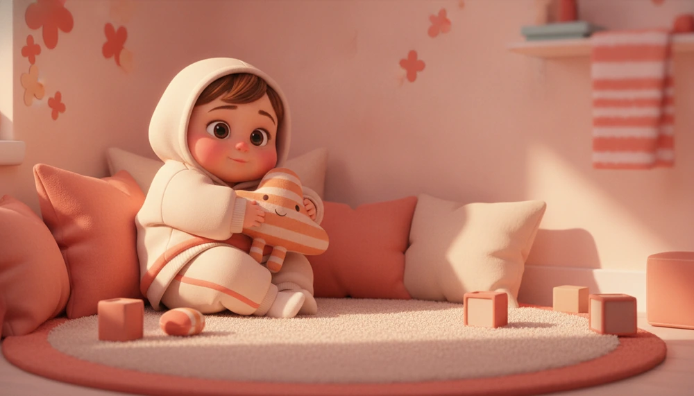 A sensory avoider child relaxing in a quiet corner.