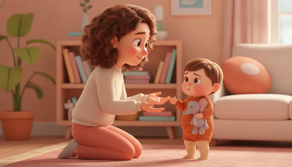 Parent and child repairing relationship after a conflict.
