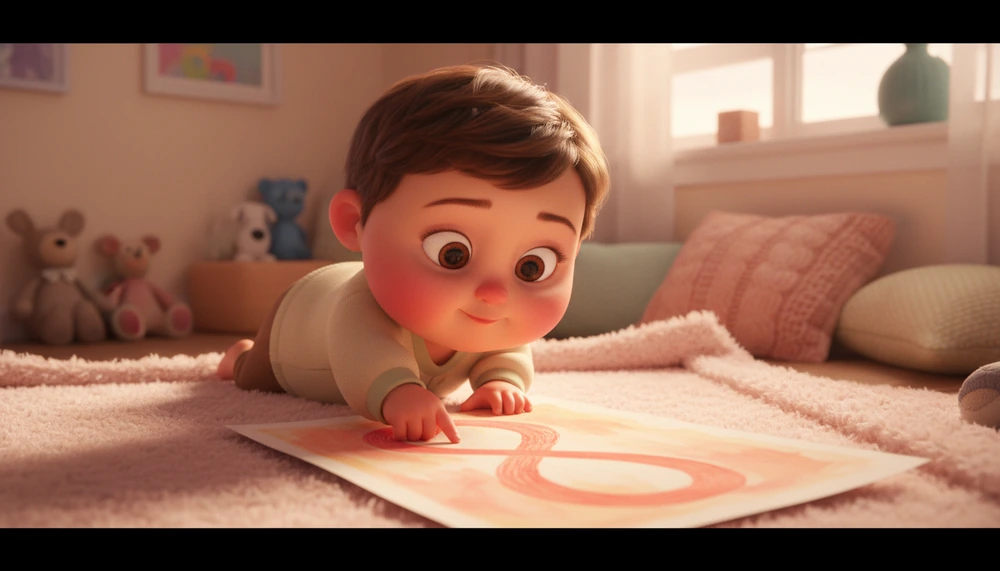 Child tracing a Lazy 8 for breathing exercise.
