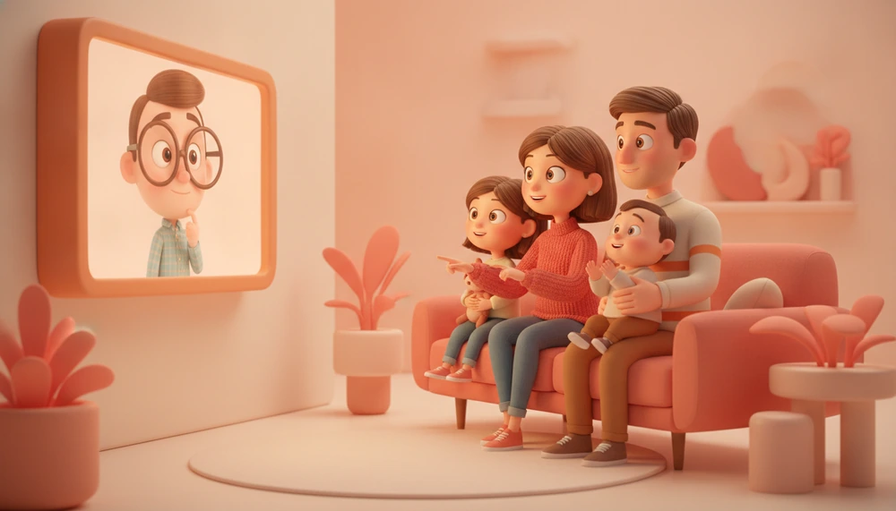 Family discussing a neurodivergent character in a movie.