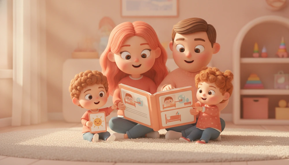 Family using a social story at home.