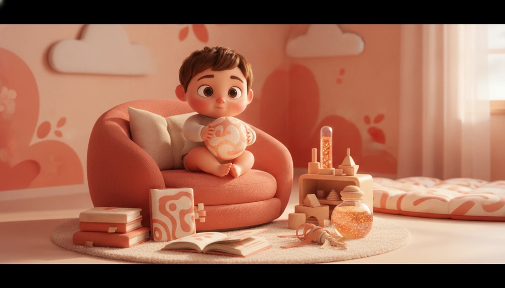 A peace corner with calming tools for children to use when emotions run high.