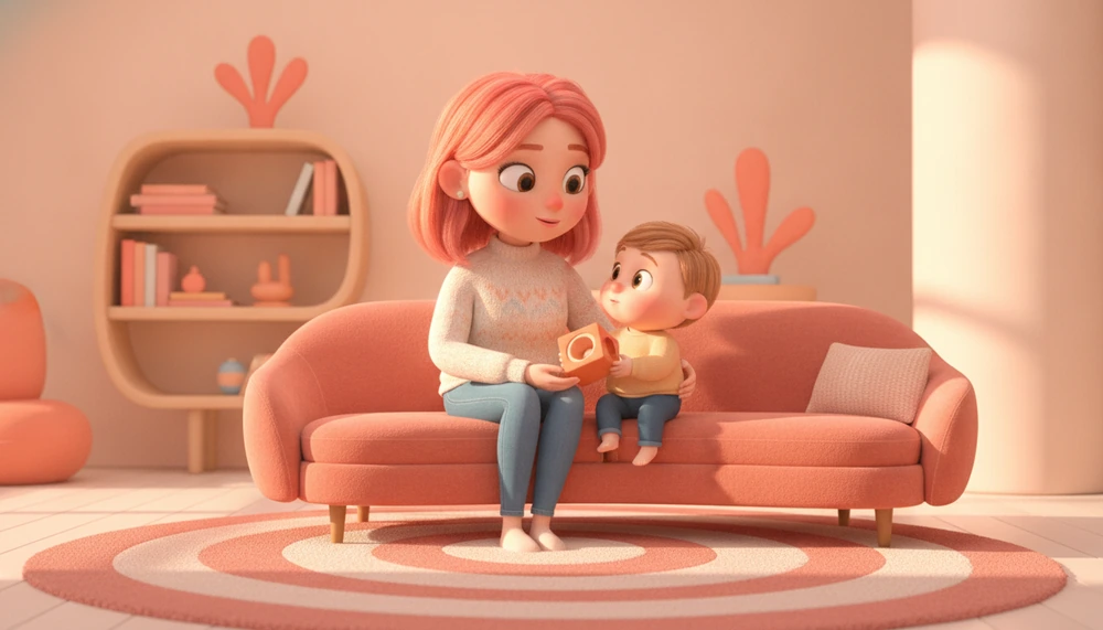 Parent and child discussing ADHD.