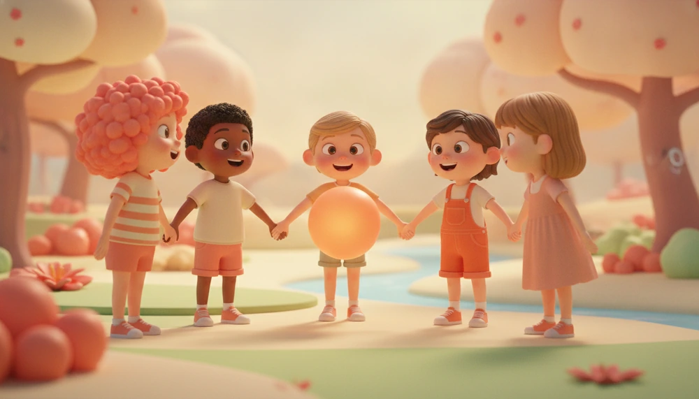Children in a group activity, symbolizing inclusivity and teamwork.