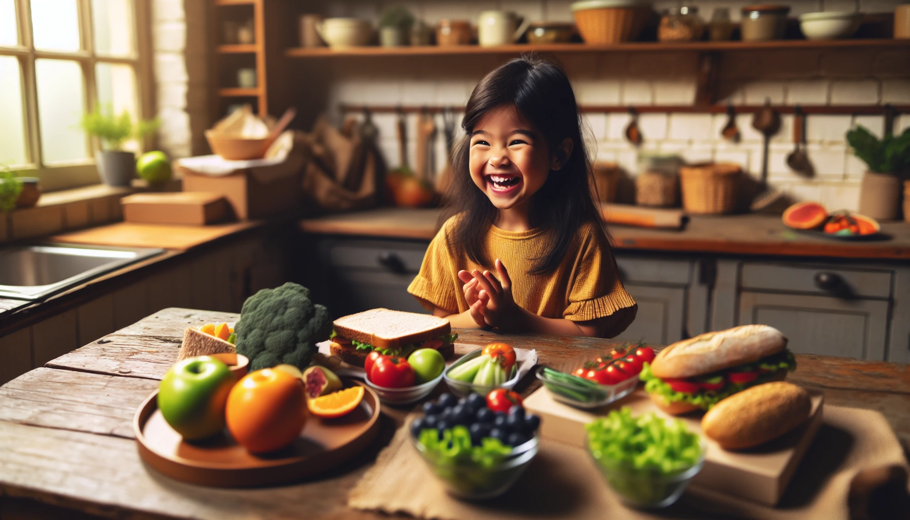 Illustration for: Mommy says healthy food helps me grow strong like a superhero.