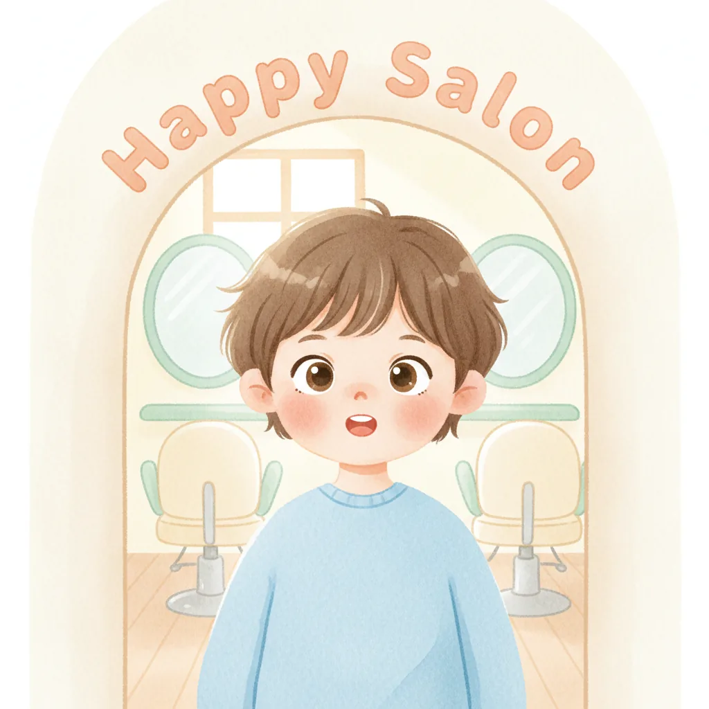 Illustration for: I am going to the Happy Salon today.