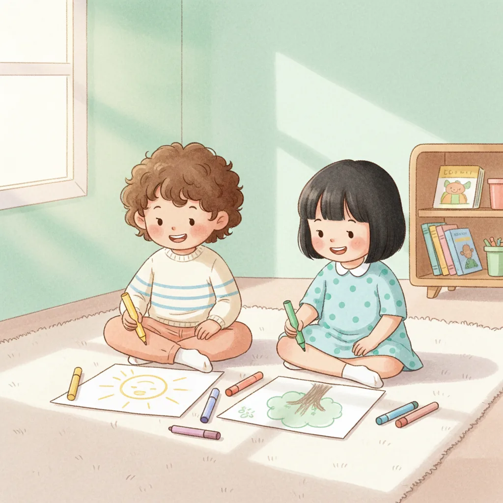 Illustration for: Mis amigos están dibujando.