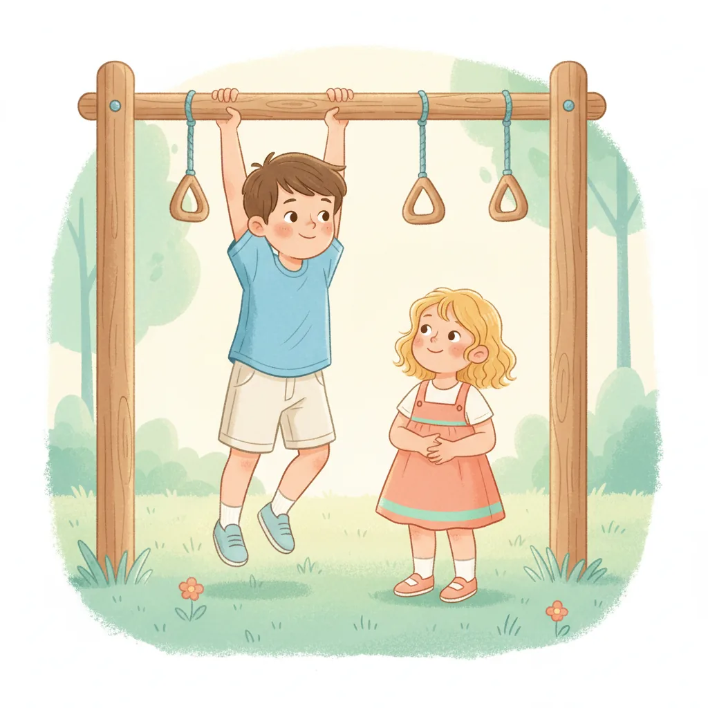 Illustration for: I climbed the monkey bars.