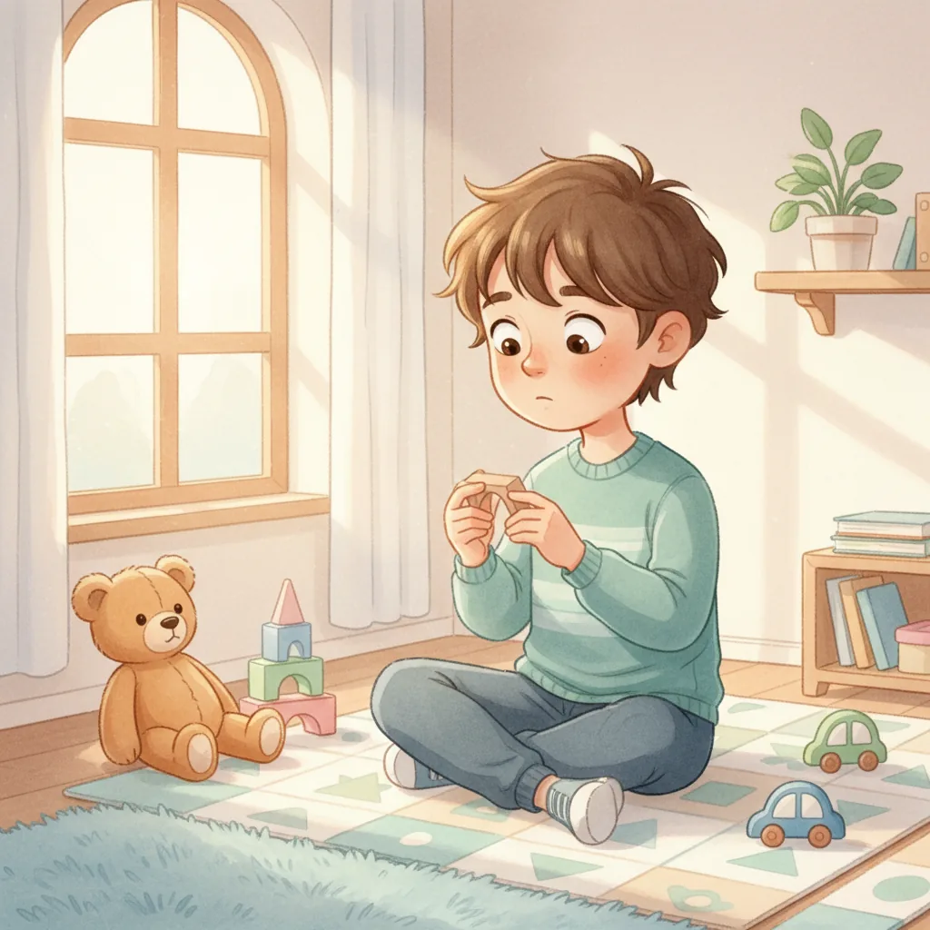 Illustration for: Today, I met a boy named Renzo. He feels different feelings, just like me.